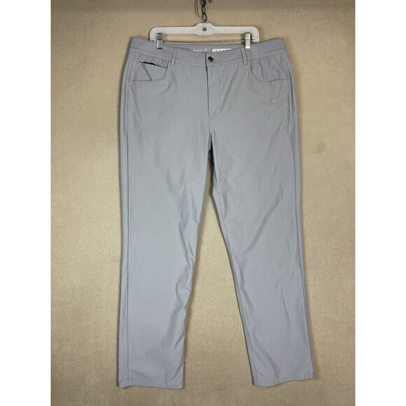 Johnnie O Pants Mens 40 Gray Cross Country Prep Performance Golf Stretch Pant